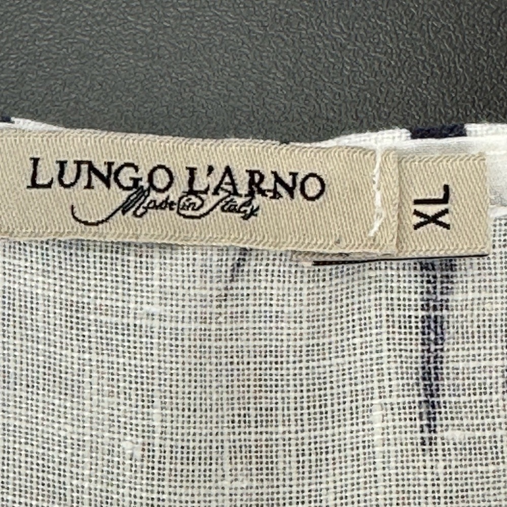 Lungo L’Arno Linen Floral‎ Tropical Print Sleeveless Dress XL Ruffle Hem … - Picture 6 of 12